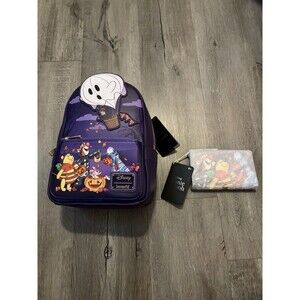 Loungefly Disney Winnie the Pooh Characters Trick-or-Treat Mini Backpack Wallet